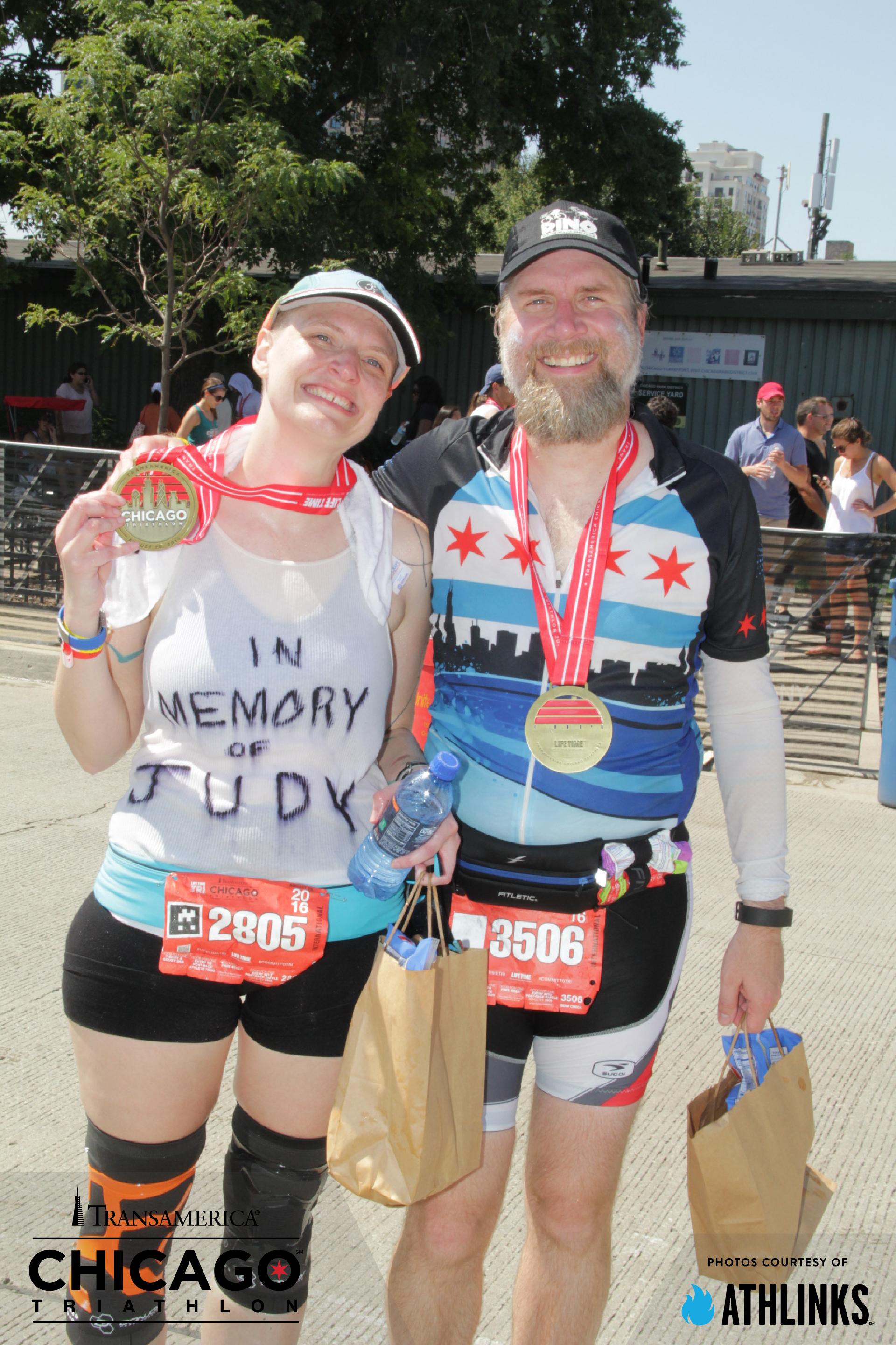 Erica and Fuzzy - Chicago Triathlon 2016