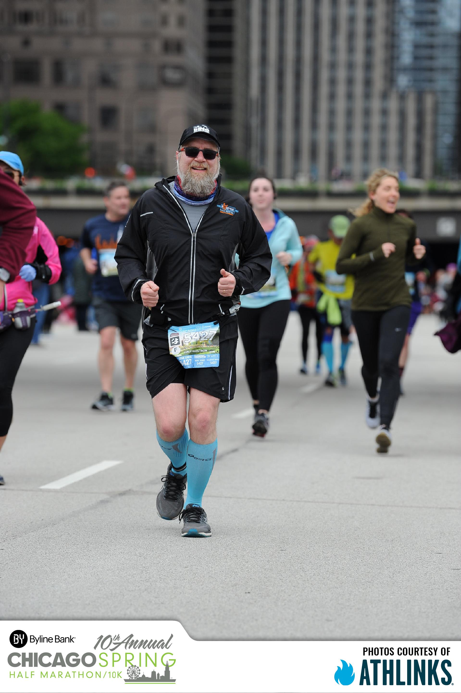 Fuzzy running the Chicago Spring Half Marathon